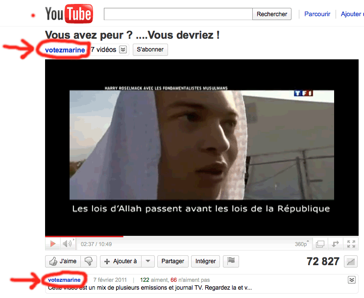 Vidéo Marine le Pen