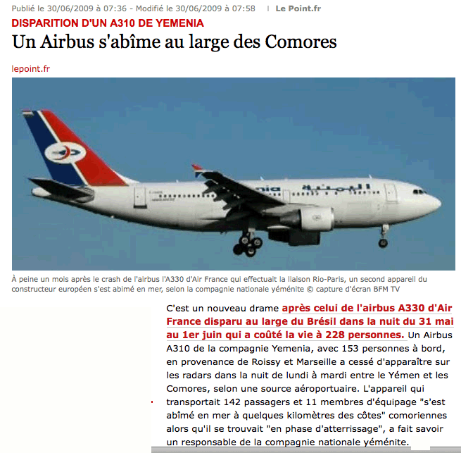 Nouveau crash Airbus