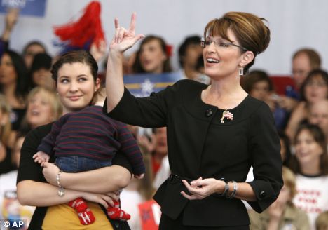 sarah Palin saluant les sourds-muets