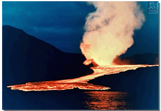 Surtsey, écoulement de lave