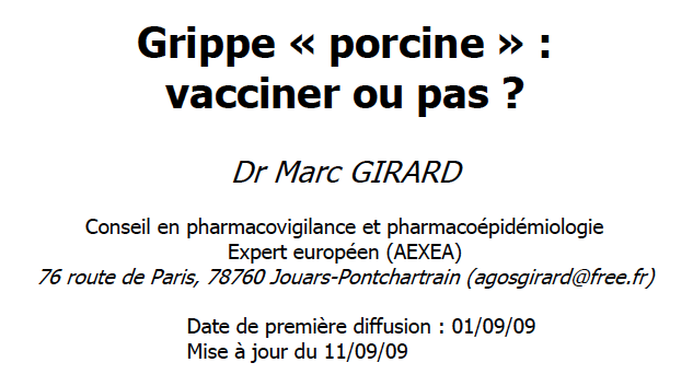 Titre de l'article du Docteur Girard