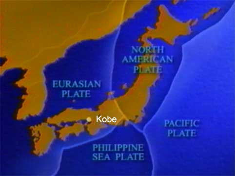 localisation séisme de Kobé